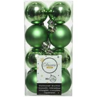 Decoris kleine kerstballen - 16x st - groen - 4 cm - kunststof - onbreekbare kerstballen Decoris kleine kerstballen - 16x st - groen - 4 cm - kunststof - onbreekbare kerstballen