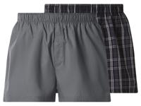 esmara Men Set van 2 heren boxershorts (Grijs/geruit, XXL)