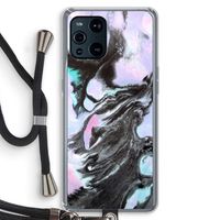 Pastel zwart: Oppo Find X3 Pro Transparant Hoesje met koord