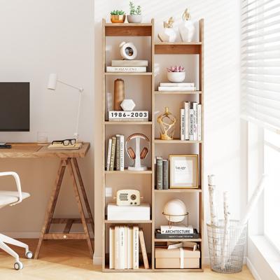Boekenkast 12-Laags Stellingkast met Anti-Kantelbeveiliging Houten Plank Moderne Opbergmeubel voor Thuiskantoor Natuurlijk/Wit
