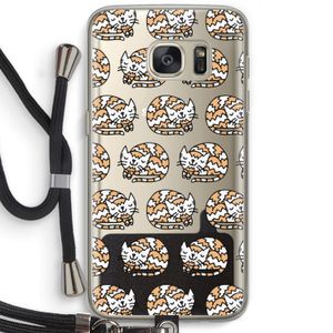 Slapende poes: Samsung Galaxy S7 Transparant Hoesje met koord