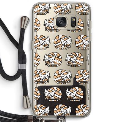 Slapende poes: Samsung Galaxy S7 Transparant Hoesje met koord