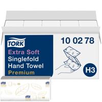 Handdoek Tork H3 Premium singlefold 2-laags 226x230mm 15x200 vel wit 100278 | 28 stuks