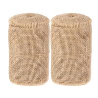 Decoratie lint - 2x rolletje - jute - 500 x 10 cm - decoratielint jute stof - hobby