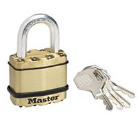 Masterlock 45mm laminated steel padlock - zinc outer treatment with brass finish - M1BEURD
