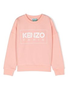 Kenzo Kids logo-print cotton-blend sweatshirt - Rose