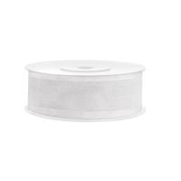 Hobby chiffon sierlint - wit - 2,5 cm/25 mm x 25 meter - decoratie - cadeaulinten