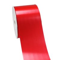 1x Brede luxe rode kunststof lint rollen 9 cm x 91 meter cadeaulint verpakkingsmateriaal   -