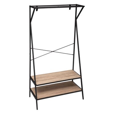 Gebor - Garderobe Kledingrek – Kapstok – Glazen Plankje – Metalen Kapstok – Industrieel – 80x38,5x160cm Gebor - Garderobe Kledingrek – Kapstok – Glazen Plankje – Metalen Kapstok – Industrieel – 80x38,5x160cm