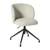 Bureaustoel teddy - wit/zilverkleurig - 75.5x56x50 cm