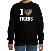 I love tigers foto sweater zwart voor kinderen - cadeau trui tijgers liefhebber 14-15 jaar (170/176)  -