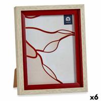 Fotolijsten 18,8 x 2 x 24 cm Kristal Rood Hout Bruin Plastic (6 Stuks)