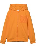 Fendi Kids veste zippée à patch logo - Orange