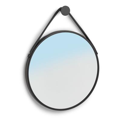 Zeller Wandspiegel met ophanghaak - rond - zwart - metaal - D40 cm