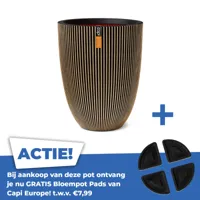 Vaas elegant laag Groove NL 46x58 zwart goud