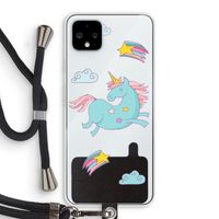 Vliegende eenhoorn: Pixel 4 XL Transparant Hoesje met koord