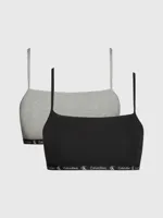 Calvin Klein 2-Pack bralette katoen zonder Beugel - CK96 - Dames bh topje met verstelbare spaghetti bandjes
