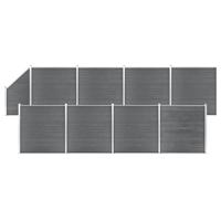 Schuttingset 8 vierkant en 1 schuin 1484x186 cm HKC grijs