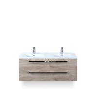 Seville Badmeubelset 120 cm - 2 laden Craft Oak - Wastafel Enjoy Dubbel