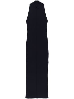 Courrèges robe mi-longue nervurée à découpes - Bleu