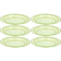 6x Ontbijtbordje groen 20 cm kinderservies van plastic/kunststof - thumbnail