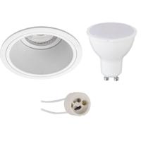 LED Inbouw Spot Set - GU10 - Mat Wit - 6W - Warm Wit 3000K - Ø90mm