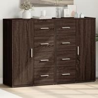 Dressoirs 2 st 60x31x84 cm bewerkt hout bruin eikenkleurig