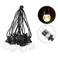 Led Kerstverlichting - Lichtsnoer 6 Watt - 10 Transparante Warm Witte Ledbulbs - 8 meter - IP44