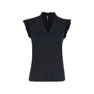 Eksept by Shoeby top Hady met ruches donkergrijs Eksept by Shoeby top Hady met ruches donkergrijs