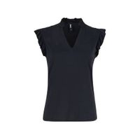 Eksept by Shoeby top Hady met ruches donkergrijs - thumbnail