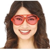 Carnaval/verkleed party bril Aviator - rood - volwassenen - Voor bij een verkleedkleding kostuum   - - thumbnail