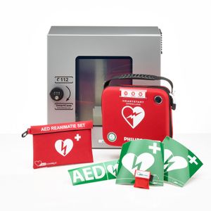 Philips HS-1 AED + buitenkast-Grijs met pin