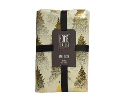 Tafelkleed met kerstboom creme 140 x 180 cm