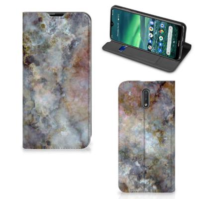 Nokia 2.3 | Standcase | Marmer Grijs