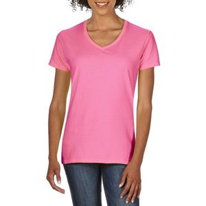 Basic V-hals t-shirt licht roze voor dames 2XL (44/56)  -