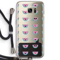Smiley watermeloenprint: Samsung Galaxy S7 Edge Transparant Hoesje met koord