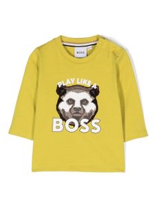 BOSS Kidswear t-shirt à slogan imprimé - Jaune