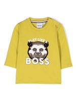 BOSS Kidswear t-shirt à slogan imprimé - Jaune