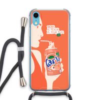 Peach please!: iPhone XR Transparant Hoesje met koord