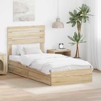 Bedframe met lade Sonoma Eiken 75 x 190 cm Bewerkt hout
