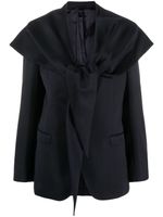 Simone Rocha blazer croisé à détail de foulard - Bleu