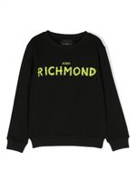 John Richmond Junior sweat en coton à logo imprimé - Noir