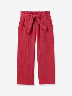 Broek met riem voor meisjes grenadine Broek met riem voor meisjes grenadine