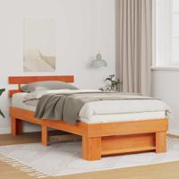 Bedframe met hoofdeinde Wasbruin 90 x 190 cm Massief grenenhout