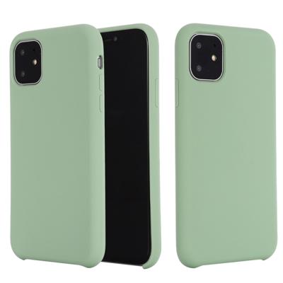 For iPhone 11 Solid Color Liquid Silicone Shockproof Case (Mint Green)