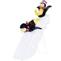 Pinguïndecoratie bij het Schaatsen Verlichte Kerstdecoratie 120 cm