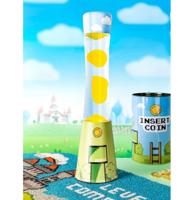 Fisura Lava Lamp Tower - Gamer Basis Met Transparante Vloeistof En Gele Lava Fisura Lava Lamp Tower - Gamer Basis Met Transparante Vloeistof En Gele Lava