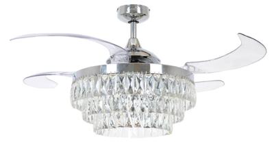 Beacon Chrome plafondventilator met kristalFanway Veil Ø 122cm - 212923