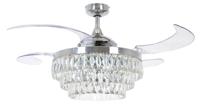 Beacon Chrome plafondventilator met kristalFanway Veil Ø 122cm - 212923