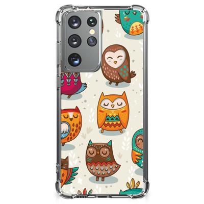 Samsung Galaxy S21 Ultra Case Anti-shock Vrolijke Uilen Samsung Galaxy S21 Ultra Case Anti-shock Vrolijke Uilen